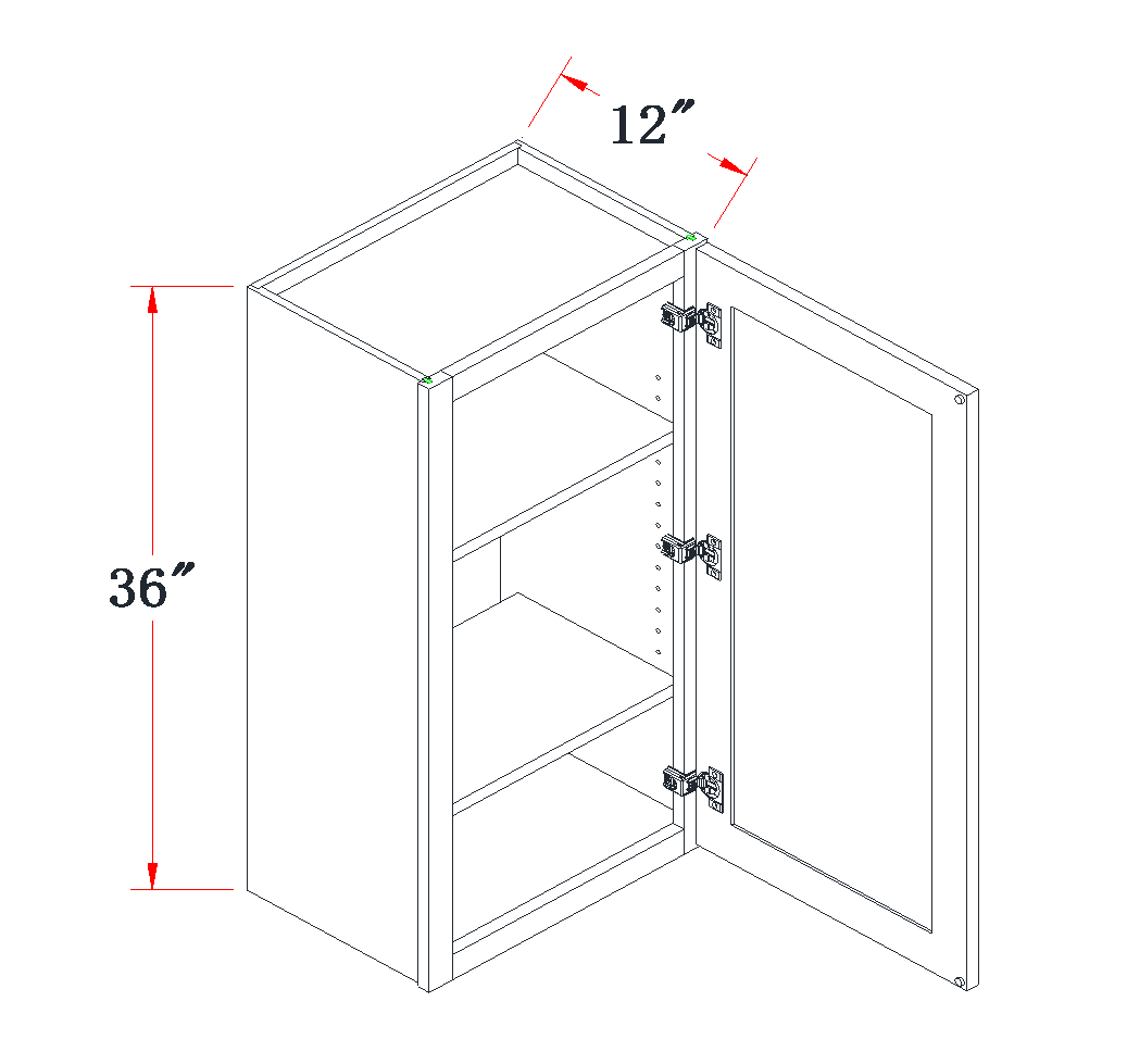 Polar White Standard Wall Cabinet - 21"W x 36"H