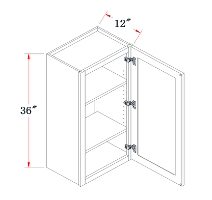 Charcoal Gray Standard Wall Cabinet - 15"W x 36"H