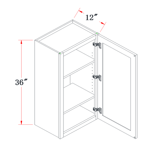 Ivory White Standard Wall Cabinet - 15"W x 36"H