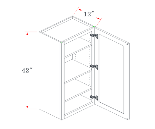 Polar White Standard Wall Cabinet - 18"W x 42"H