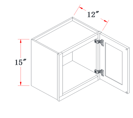 Slim Polar White Standard Wall Cabinet - 12"W x 15"H