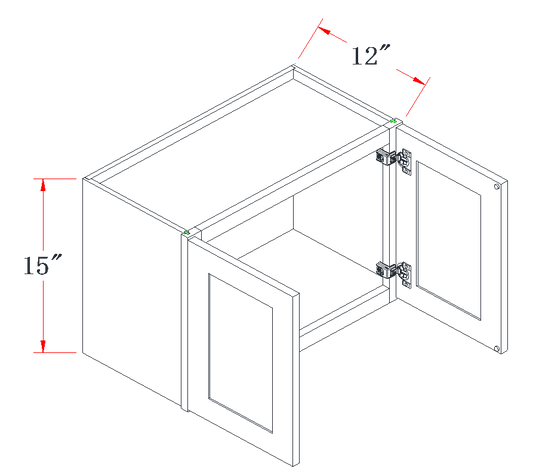 Onyx Black Standard Wall Cabinet - 24"W x 15"H