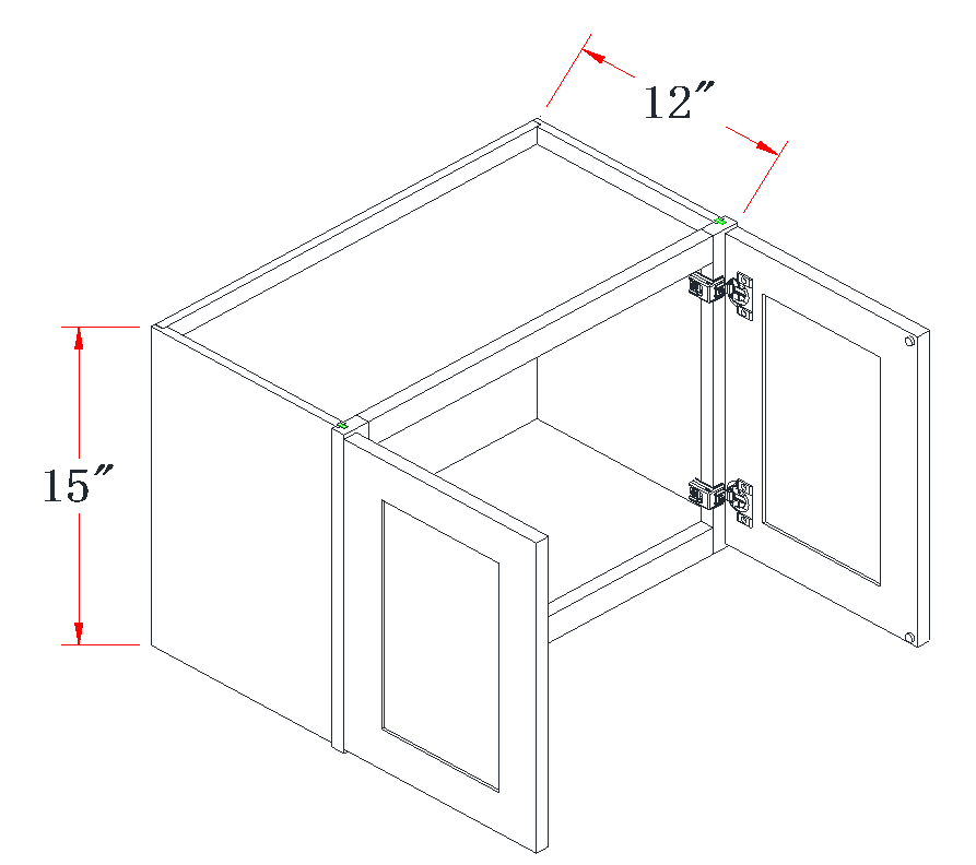 Mist Gray Standard Wall Cabinet - 39"W x 15"H