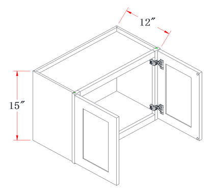 Slim Polar White Standard Wall Cabinet - 27"W x 15"H