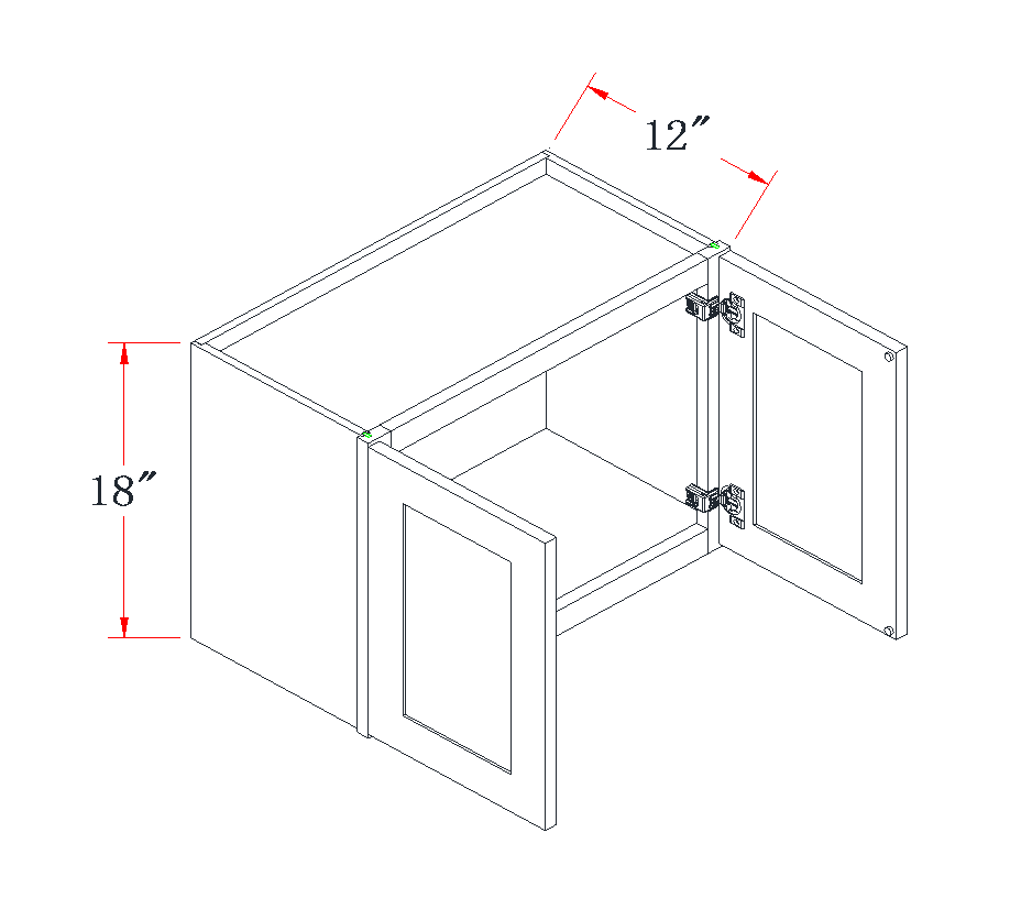 Ivory White Standard Wall Cabinet - 30"W x 18"H
