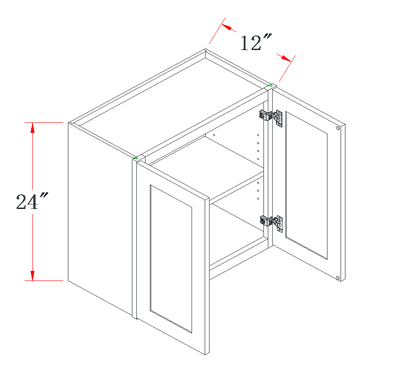 Slim Polar White Standard Wall Cabinet - 36"W x 24"H