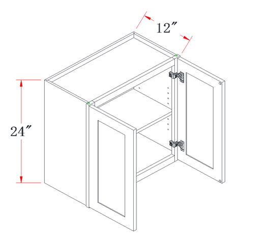 Teal Green Standard Wall Cabinet - 33"W x 24"H