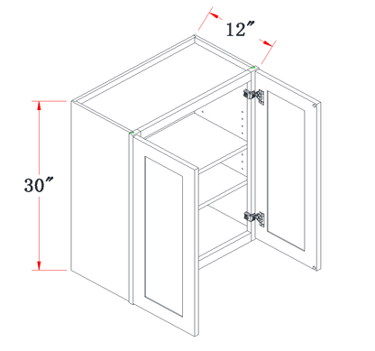 Navy Blue Standard Wall Cabinet - 36"W x 30"H