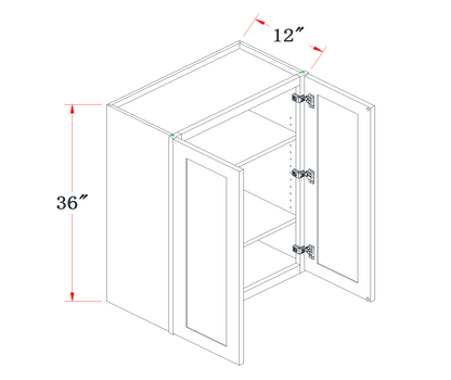 Natural Wood Standard Wall Cabinet - 36"W x 36"H