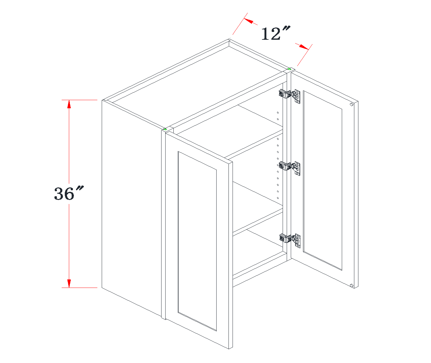 Mist Gray Standard Wall Cabinet - 27"W x 36"H