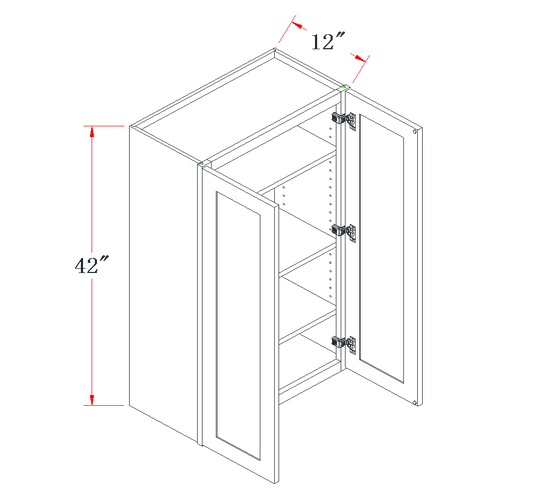 Navy Blue Standard Wall Cabinet - 36"W x 42"H