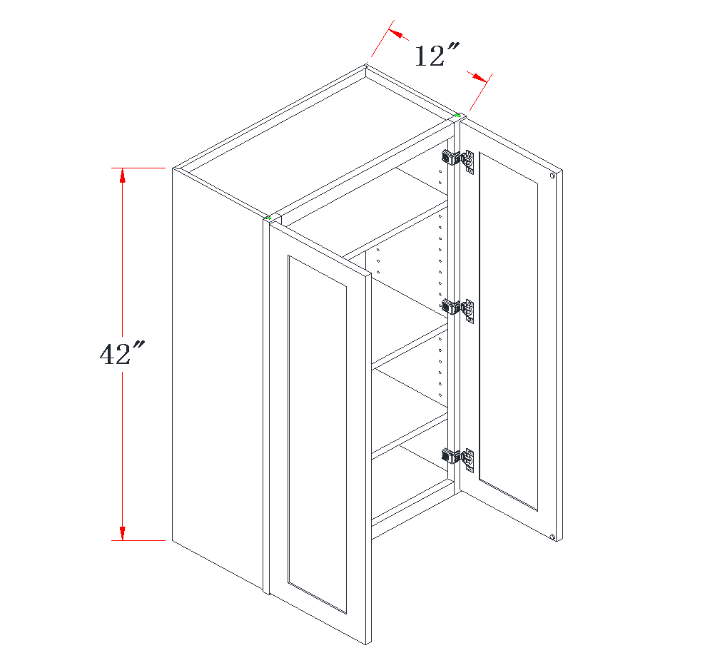 Mist Gray Standard Wall Cabinet - 36"W x 42"H
