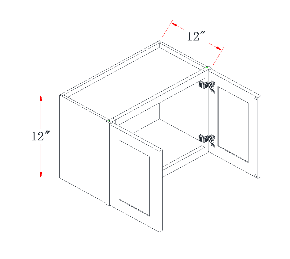 Mist Gray Standard Wall Cabinet - 33"W x 12"H