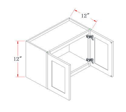 Slim Polar White Standard Wall Cabinet - 36"W x 12"H