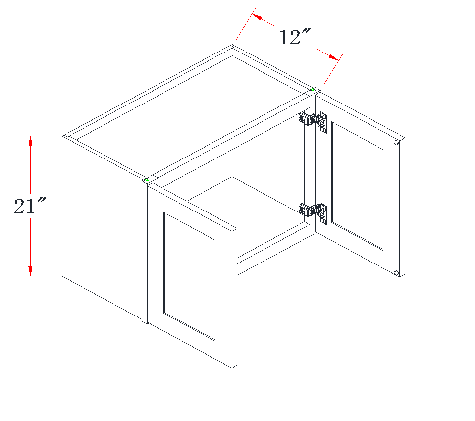 Charcoal Gray Standard Wall Cabinet - 36"W x 21"H