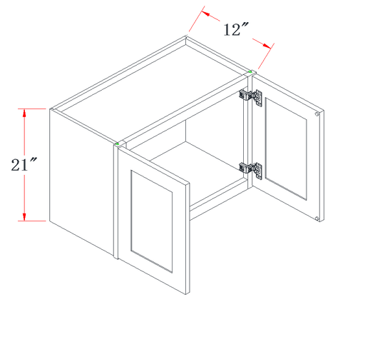 Ivory White Standard Wall Cabinet - 33"W x 21"H