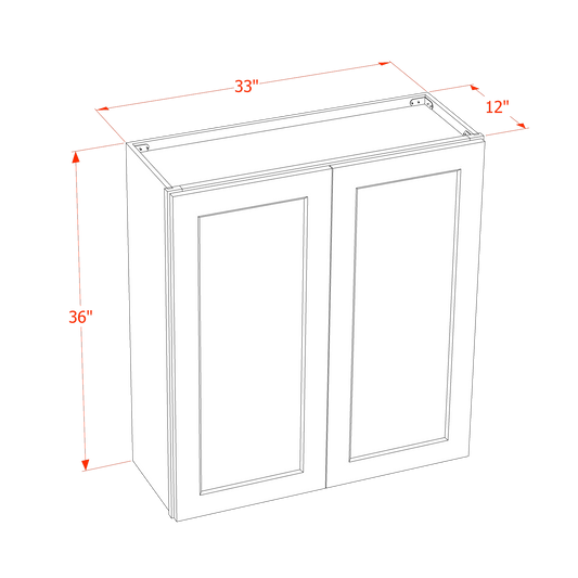 Creamy White - 33"W × 36"H Standard Wall Cabinet