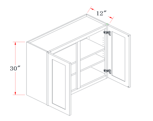 Onyx Black Standard Wall Cabinet - 39"W x 30"H
