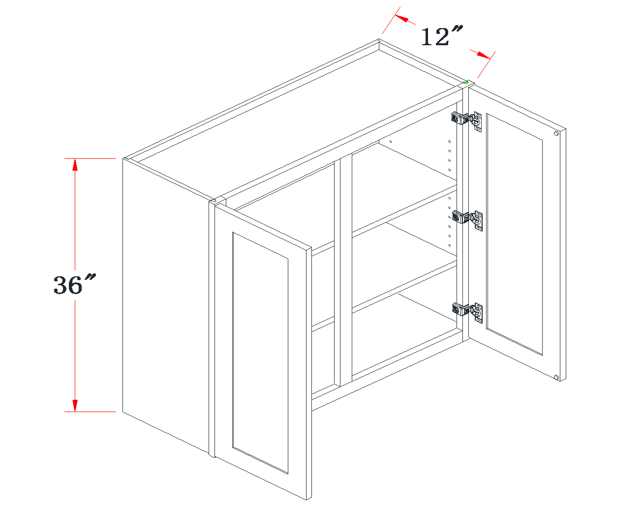 Polar White Standard Wall Cabinet - 42"W x 36"H