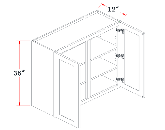 Ivory White Standard Wall Cabinet - 42"W x 36"H