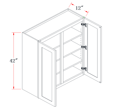 Polar White Standard Wall Cabinet - 42"W x 42"H