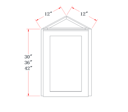 Slim Espresso Brown Angled-End Wall Cabinet - 12"W x 30"H