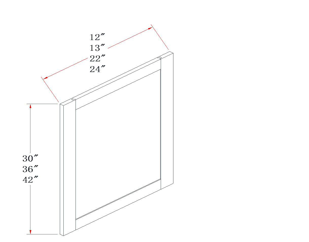 Onyx Black Wall Decorative Door Panel - 11-1/2"W x 29-1/2"L