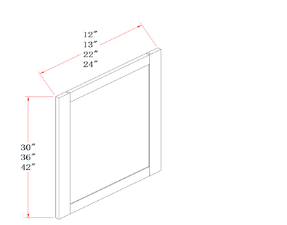 Charcoal Gray Wall Decorative Door Panel - 11-1/2"W x 29-1/2"L