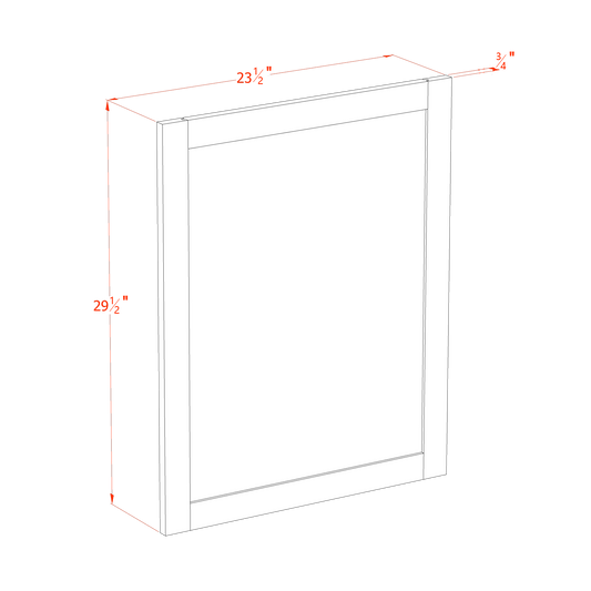 Frost White - 23-1/2"W x 29-1/2"L Base Decorative Door Panel
