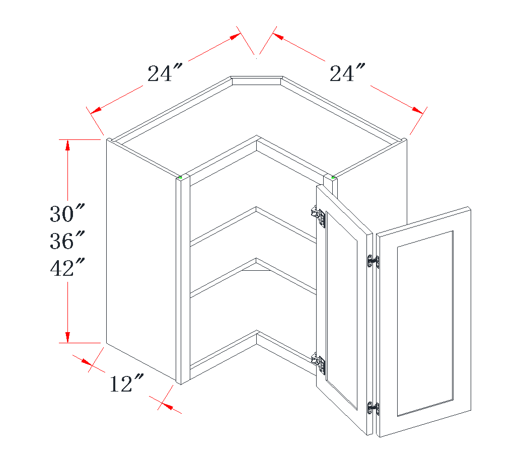 Charcoal Gray Easy-Reach Wall Cabinet - 24"W x 42"H