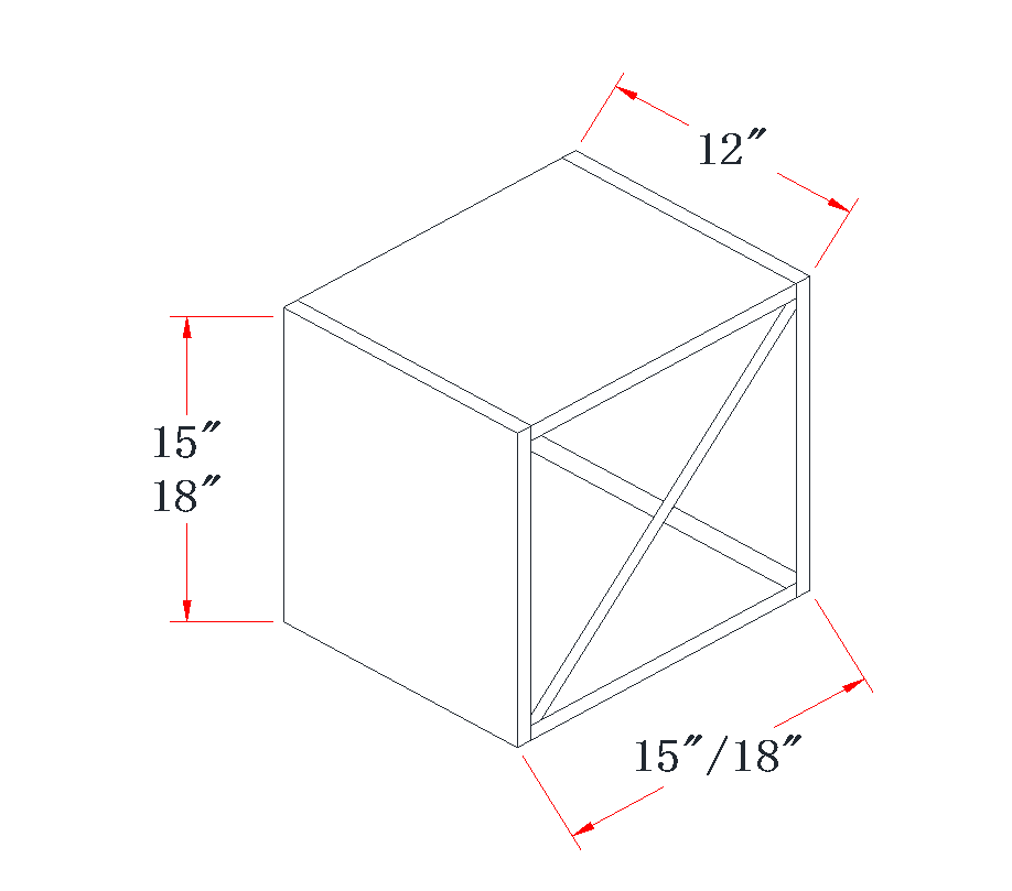 Teal Green Wine Rack Wall Cabinet - 15"W x 15"H