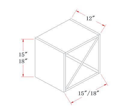 Slim Espresso Brown Wine Rack Wall Cabinet - 15"W x 15"H