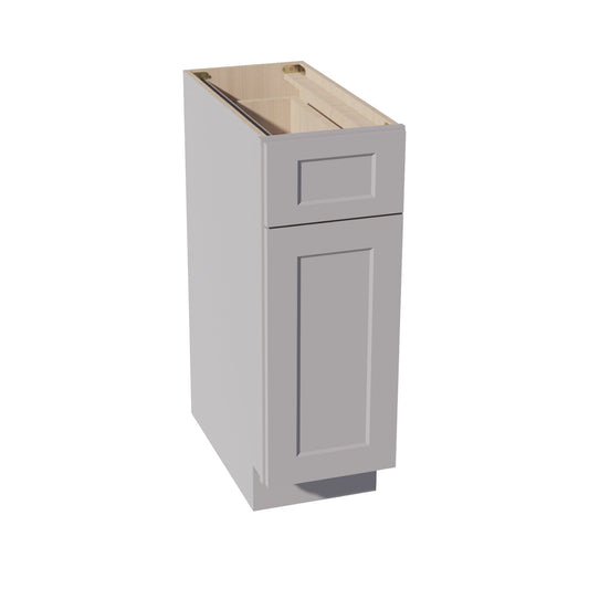 HA - B12: Ash Gray Shaker 12" 1 Drawer 1 Door Standard Base Cabinet - NextCabinets