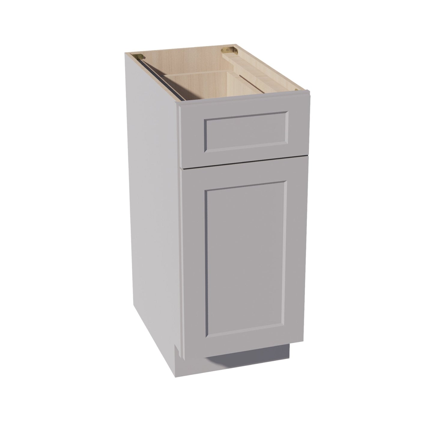 HA - B15: Ash Gray Shaker 15" 1 Drawer 1 Door Standard Base Cabinet - NextCabinets