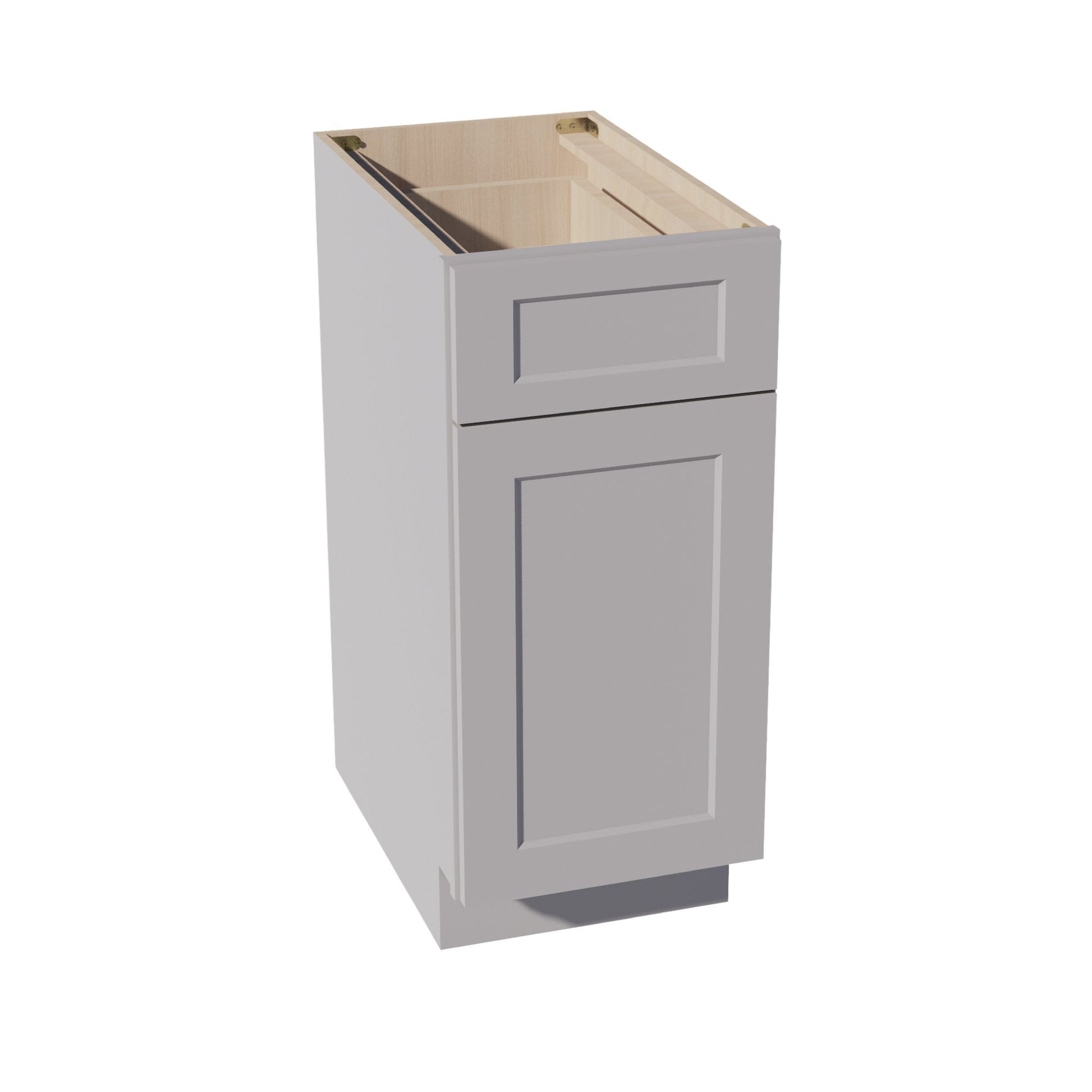 HA - B15: Ash Gray Shaker 15" 1 Drawer 1 Door Standard Base Cabinet - NextCabinets