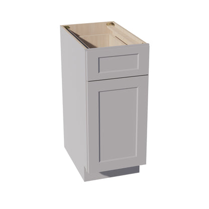 HA - B15: Ash Gray Shaker 15" 1 Drawer 1 Door Standard Base Cabinet - NextCabinets