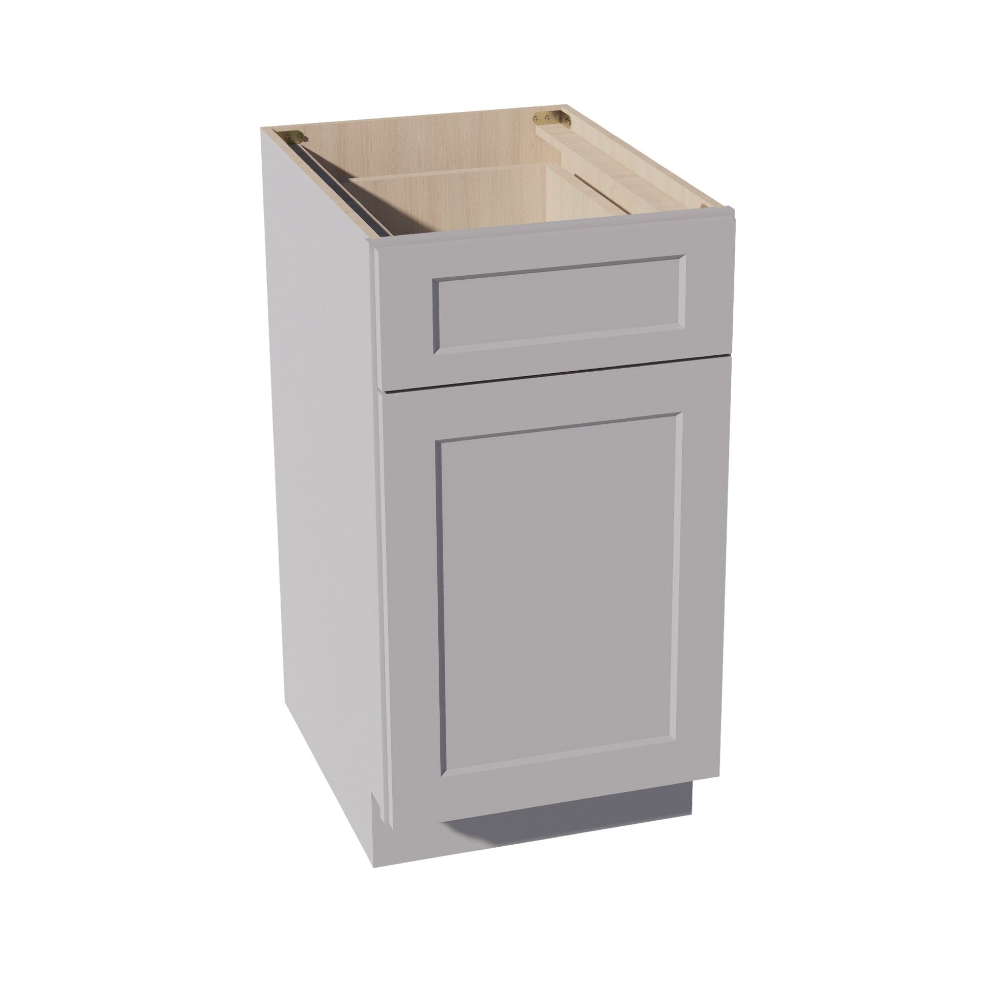 HA - B18: Ash Gray Shaker 18" 1 Drawer 1 Door Standard Base Cabinet - NextCabinets