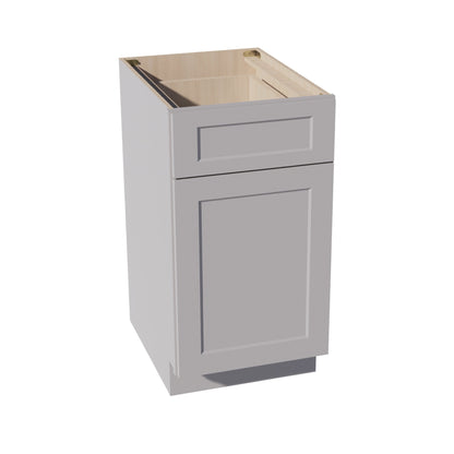 HA - B18: Ash Gray Shaker 18" 1 Drawer 1 Door Standard Base Cabinet - NextCabinets