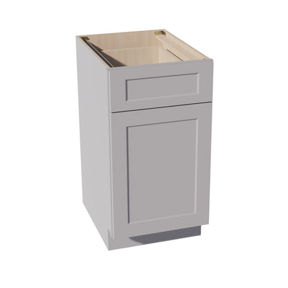 HA - B18TR: Ash Gray Shaker 18" 1 Drawer Trash Pull Out Base Cabinets - NextCabinets