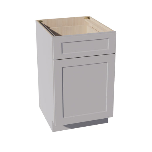 HA - B21: Ash Gray Shaker 21" 1 Drawer 1 Door Standard Base Cabinet - NextCabinets