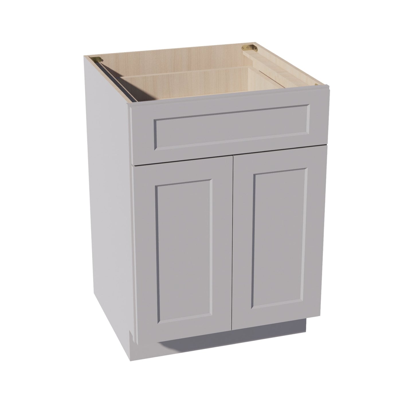 HA - B24: Ash Gray Shaker 24" 1 Drawer 2 Doors Standard Base Cabinet - NextCabinets
