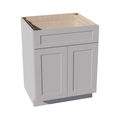 HA - B27: Ash Gray Shaker 27" 1 Drawer 2 Doors Standard Base Cabinet - NextCabinets