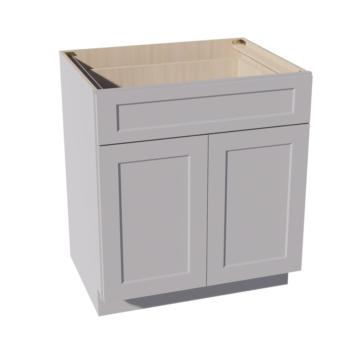 HA - B30: Ash Gray Shaker 30" 1 Drawer 2 Door Standard Base Cabinet - NextCabinets