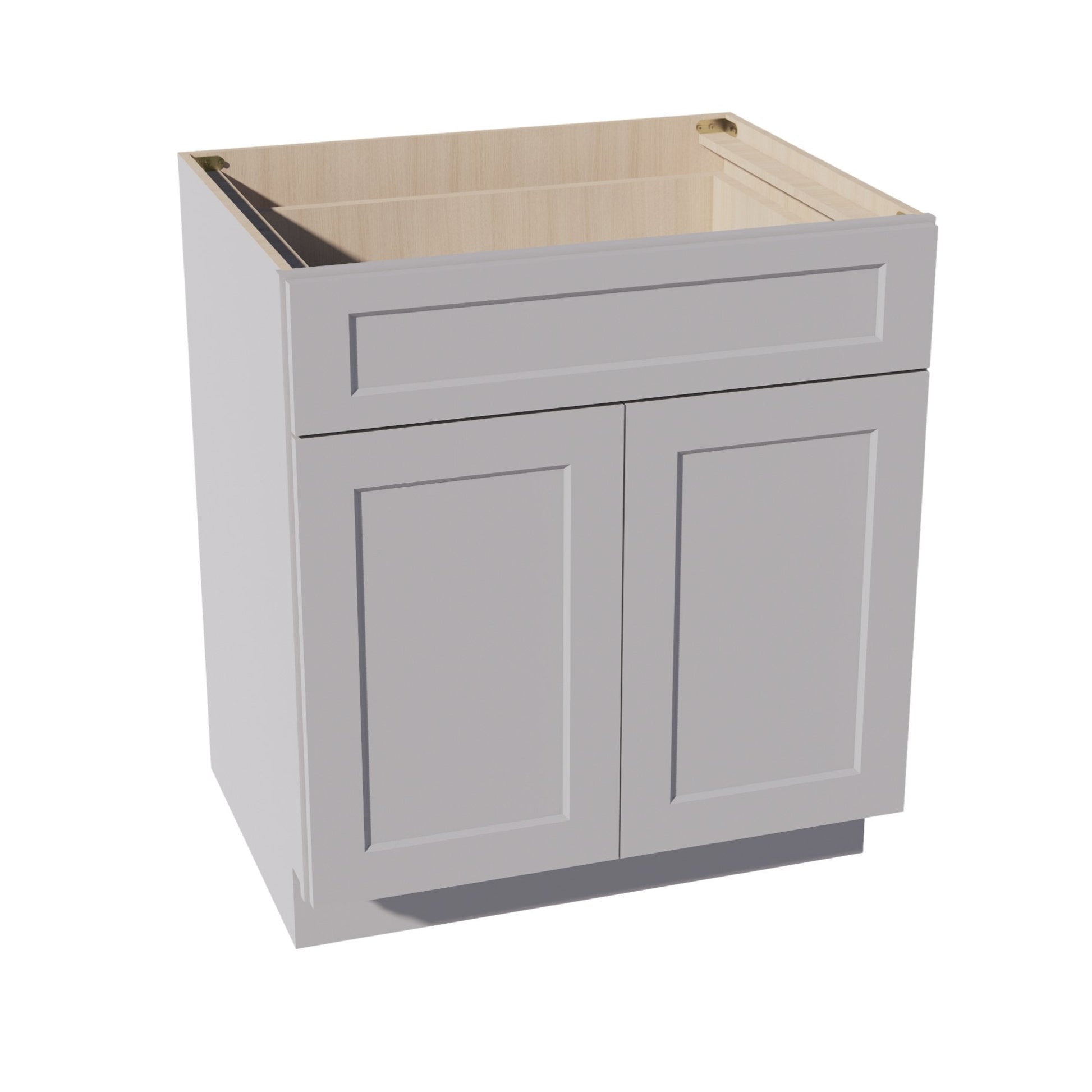 HA - B30: Ash Gray Shaker 30" 1 Drawer 2 Door Standard Base Cabinet - NextCabinets