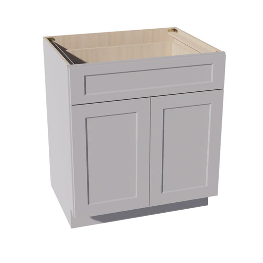 HA - B30: Ash Gray Shaker 30" 1 Drawer 2 Door Standard Base Cabinet - NextCabinets