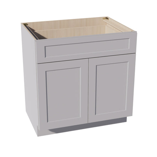 HA - B33: Frost White Shaker 33" 1 Drawer 2 Doors Standard Base Cabinet - NextCabinets