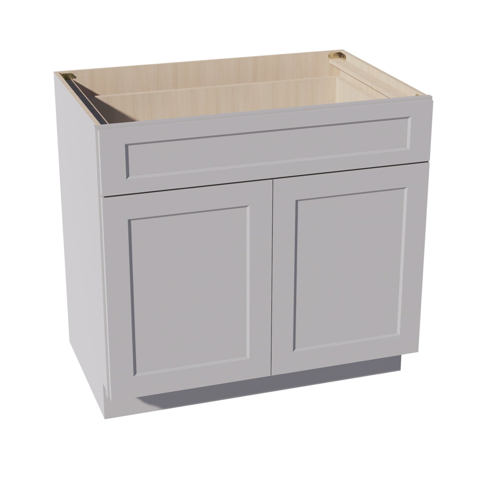 HA - B36: Ash Gray Shaker 36" 1 Drawer 2 Doors Standard Base Cabinet - NextCabinets