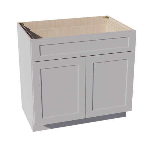 HA - B36: Ash Gray Shaker 36" 1 Drawer 2 Doors Standard Base Cabinet - NextCabinets