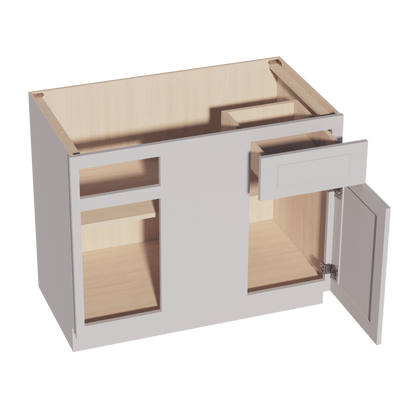 HA - BBC42/45: Ash Gray Shaker 42" 1 Door & 1 Drawer Blind Corner Base Cabinets - NextCabinets