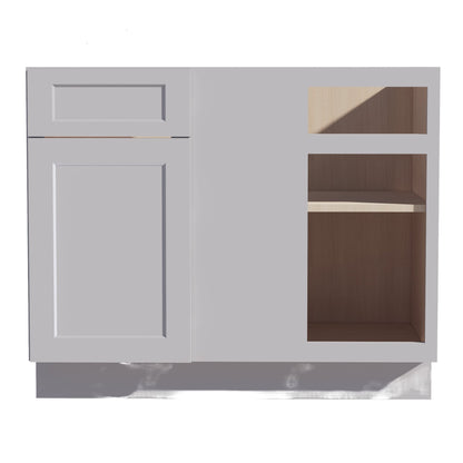 HA - BBC42/45: Ash Gray Shaker 42" 1 Door & 1 Drawer Blind Corner Base Cabinets - NextCabinets